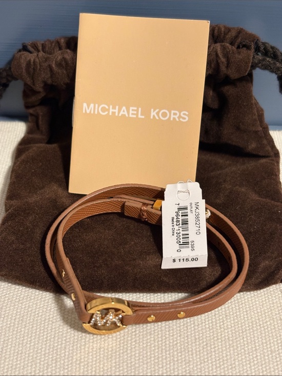 Michael Kors Jewelry - NWT Michael Kors Leather Wrap Bracelet With Dustbag